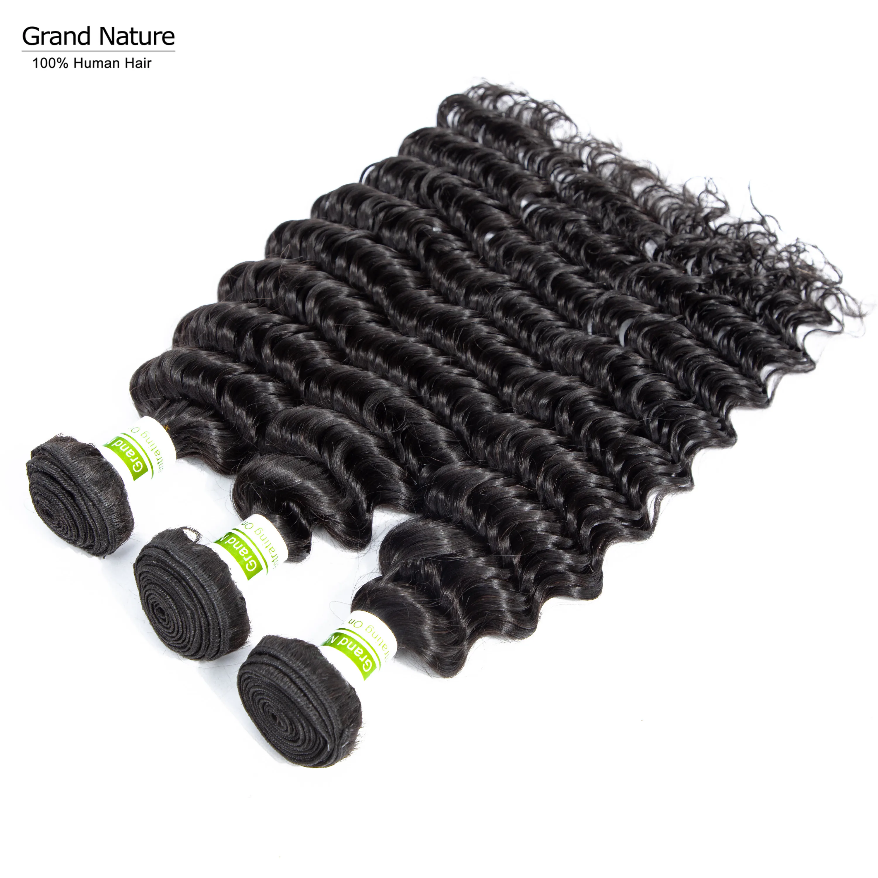 Бразильские волосы переплетения пучок s глубокая волна вьющиеся человеческие 3/4