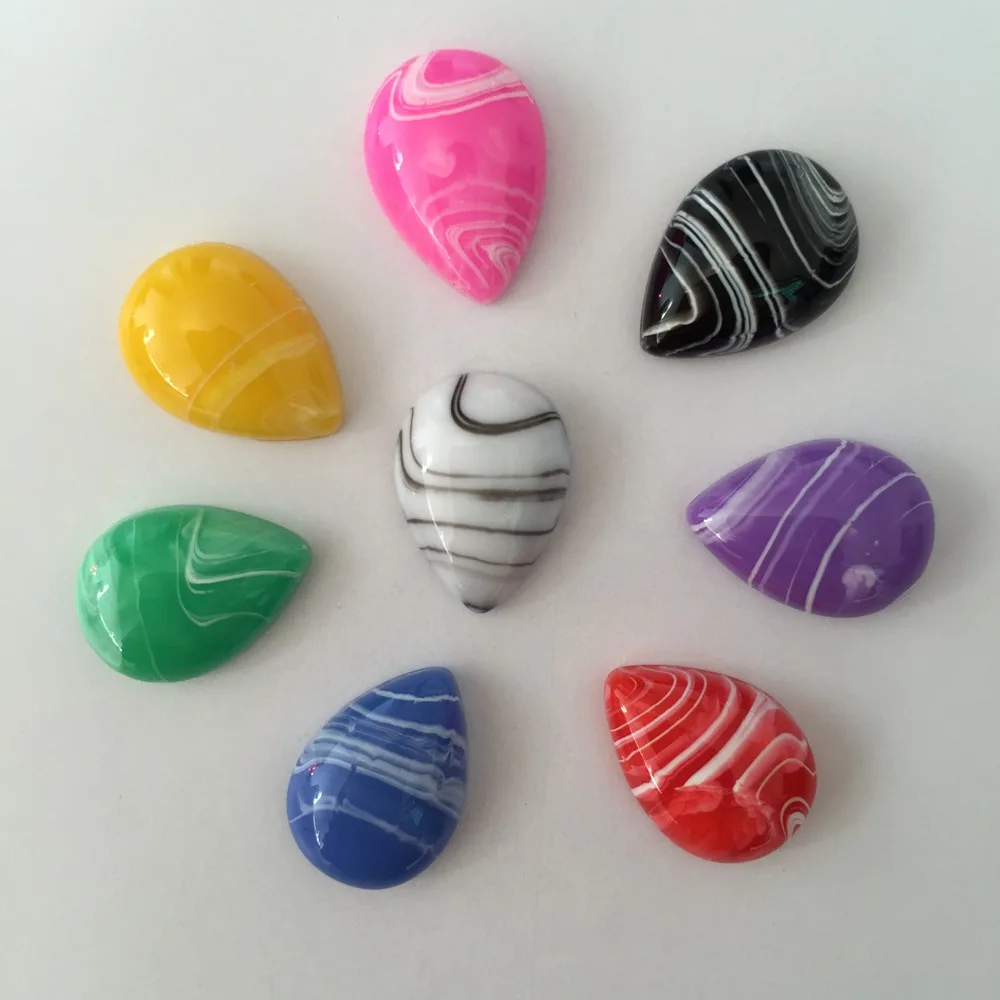 New 25pcs Resin 10*14mm Irregular texture teardrop half beads Flatback stone scrapbook DIY buttons ornaments | Украшения и