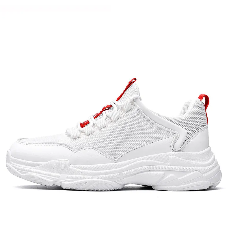 2827-White Men Sneakers Breathable Air Mesh Outdoor Sport Shoes Men Non-slip Comfortable Flats Training Running Shoes Zapatos De Hombre - Color: 2827-White