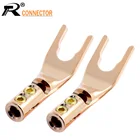 10 шт. позолоченные медные разъемы типа банана UY, высококачественный разъем типа банана, разъем провода динамика с двойными винтовыми замками