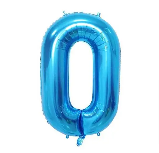 10 шт./компл. 40 дюймов фольги Воздушные шары розовое золото номер цепи ссылка для взрослых Декор ко дню рождения шарики Свадебные украшения вечерние фоны - Цвет: Синий