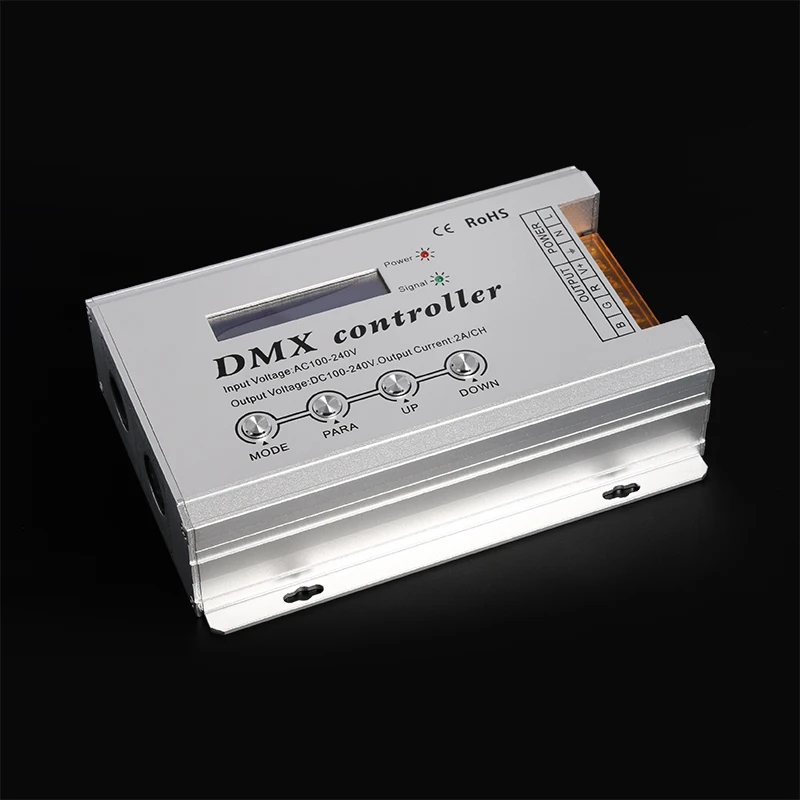 

100-240V high voltage LED neon light controller, LED high voltage RGB strip light DMX512 decoder, 50m LED light controller