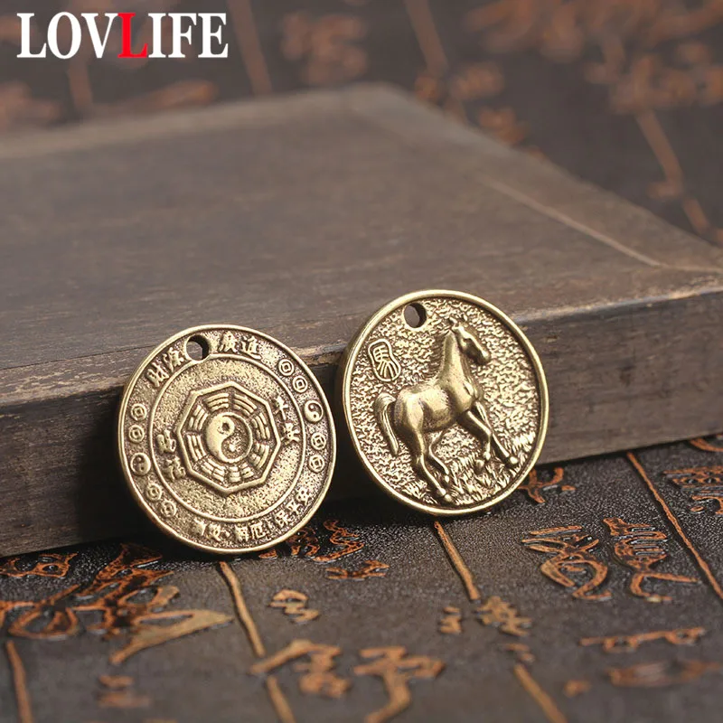 Медь 12 китайский зодиак сплетни брелок подвески латунь металл символические
