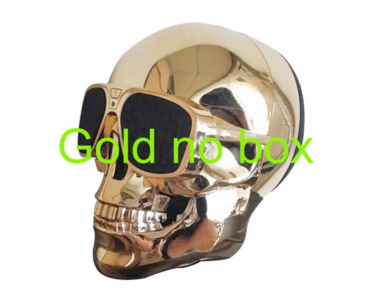Gold no box AeroSkull беспроводной Bluetooth динамик солнцезащитных очков динамик в форме черепа мобильный сабвуфер многоцелевой громкоговоритель 4000 мАч батарея дропшиппинг - Цвет: Gold no box