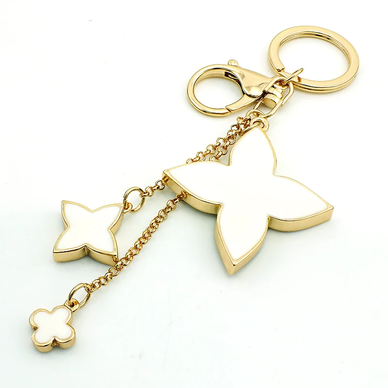Модные брелоки JINGLANG золотого цвета в виде клевера брелок для женщин сумочка