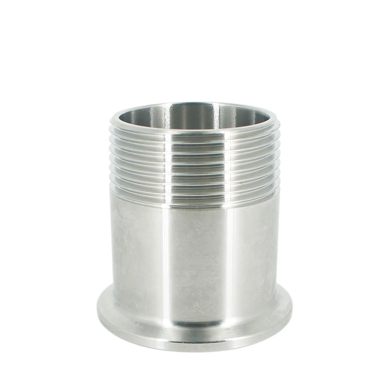 

1-1/4" DN15-50 choose Stainless Steel SS304 Sanitary Male Threaded Ferrule OD 50.5mm Pipe Fitting Fit 1.5" Tri Clamp