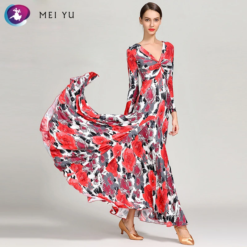MEI YU S9045 Modern Dance Costume Women Ladies Dancewear Waltzing Tango Dancing Dress Ballroom Evening Party | Тематическая одежда