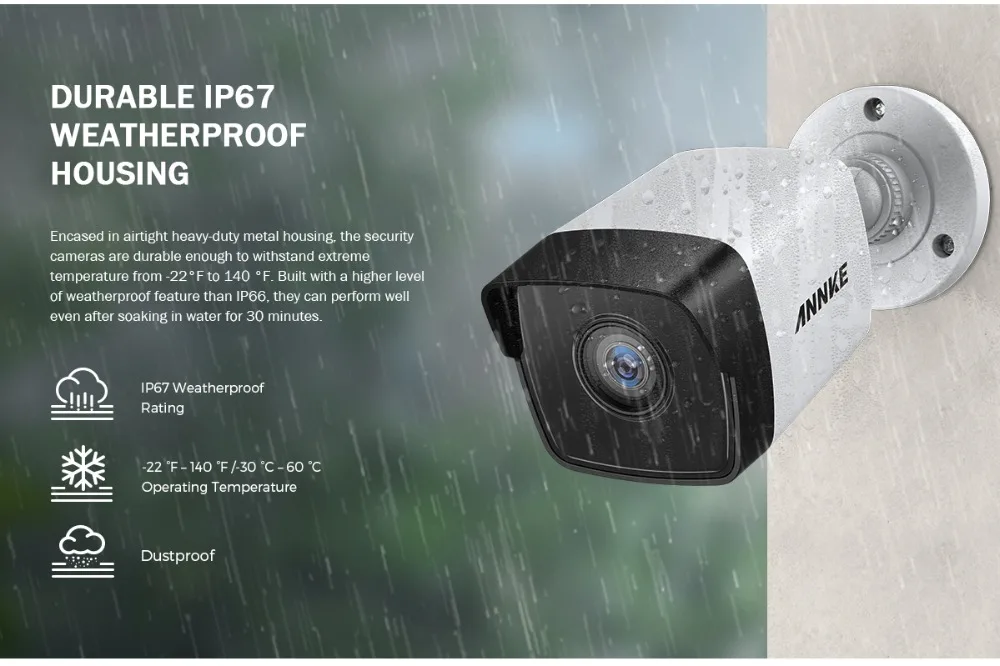 ANNKE 8CH HD 5MP POE сетевая видео система безопасности 8MP H.265 NVR с 4 шт 5MP 30m EXIR ночного видения Всепогодная wifi IP камера