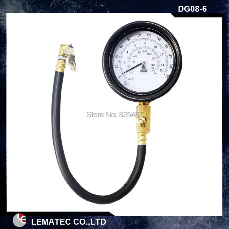 LEMATEC Pro измеритель давления в шинах с гибким шлангом CE 220PSI мембранный манометр