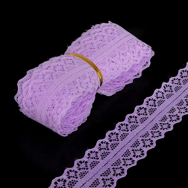 Purple 12 ярдов/Лот, новинка, распродажа, 14 цветов, высокое качество, кружевная лента, Ширина 28 мм, сделай сам, вышитая сетка, кружевная отделка, ткань для шитья, украшения - Цвет: Purple