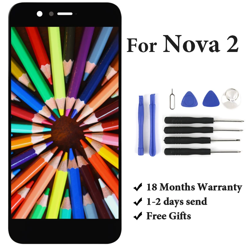 1 шт. Новый Сменный ЖК дисплей без битых пикселей 100% тест 5 &quotдля Nova 2 PIC AL00 с
