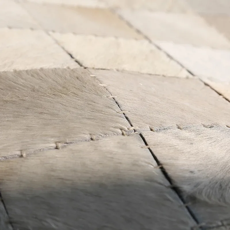 Коврик ручной работы из натуральной коровьей кожи геометрический мат для