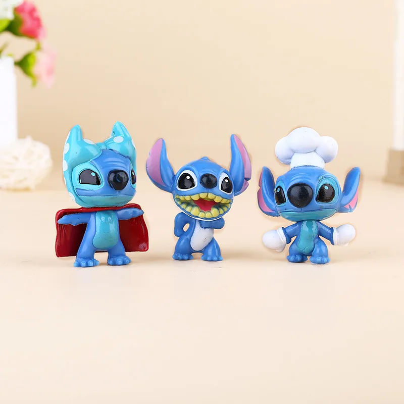 10 шт. 5 см Стич кукла игрушка Стич Q Scrump Kawaii фигурки Juguetes мини Декор Пейзаж Лило коллекция кукол игрушки лучший подарок