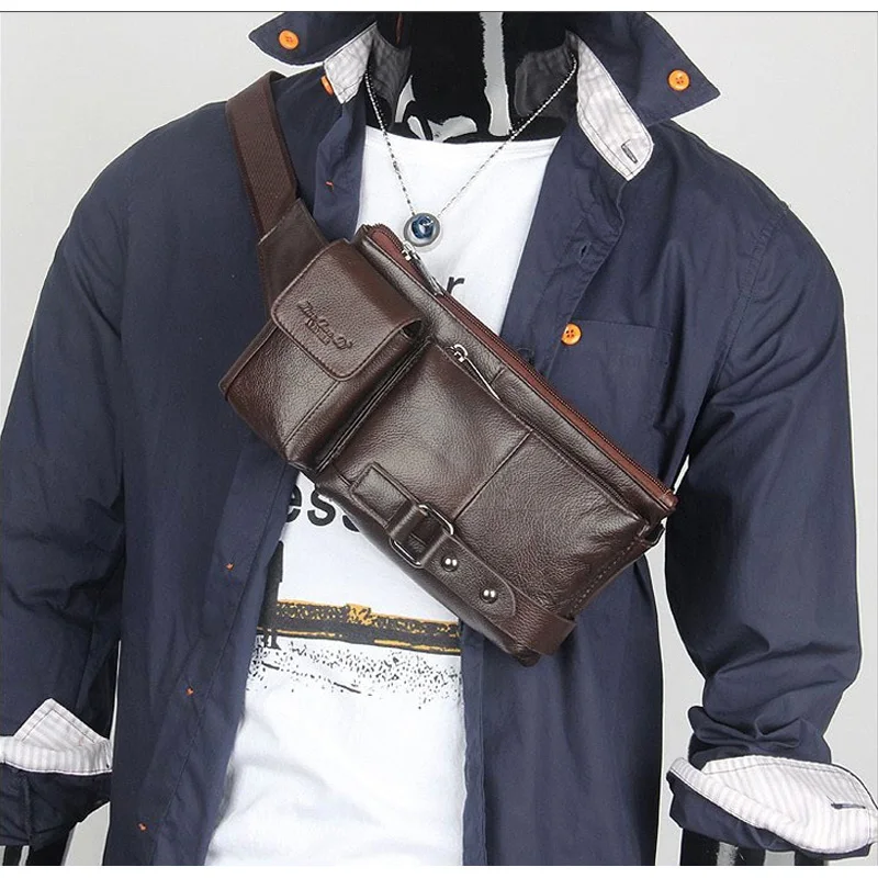 Мужская винтажная сумка мессенджер из натуральной воловьей кожи с заклепками на