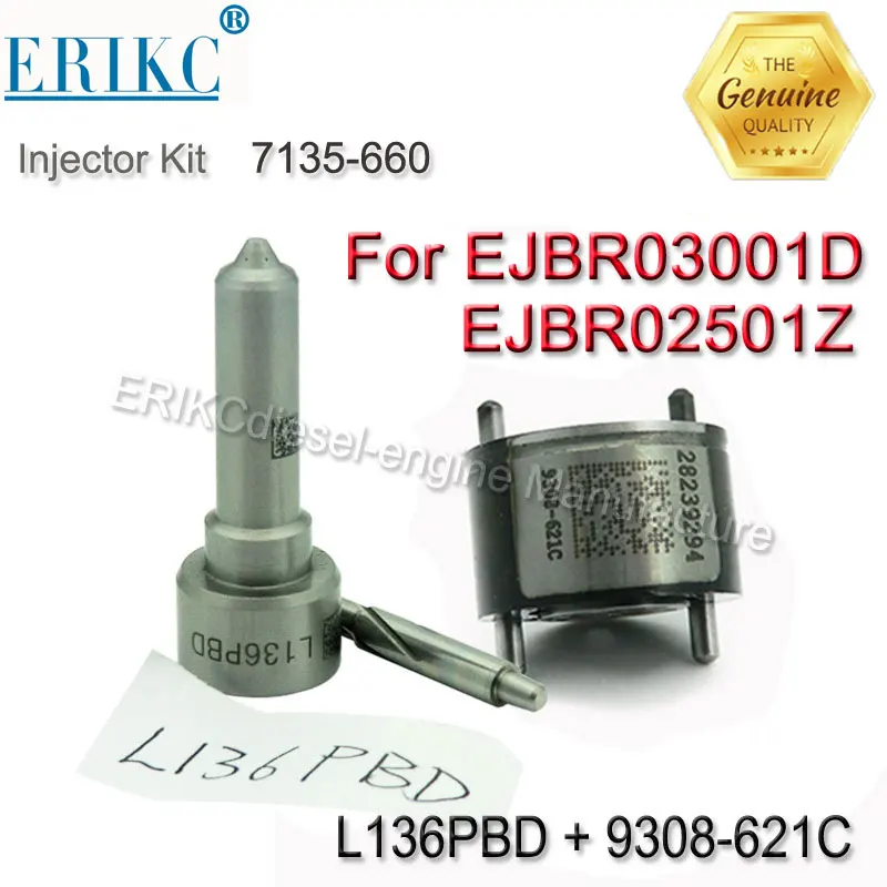 Набор для ремонта форсунки ERIKC 7135 660 L136PBD и набор клапанов Delphi EJBR03001D EJBR02501Z