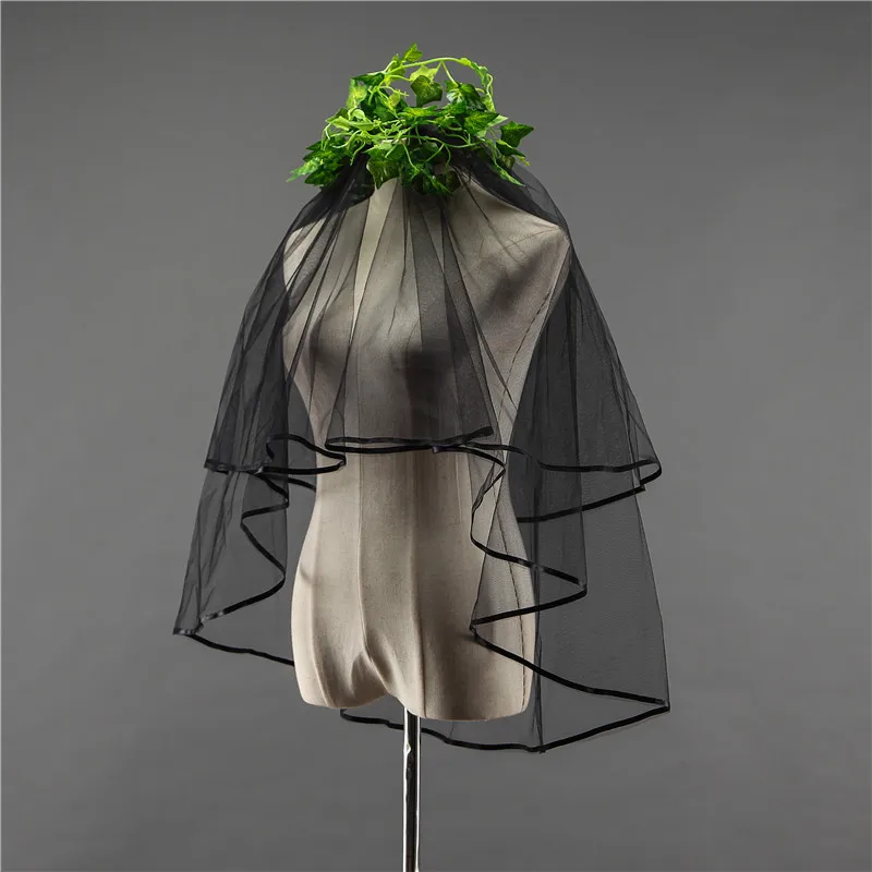 Черный Люкс Покрывал с Расческой 2 Слоя Тюль Горячие Продажа Свадебные