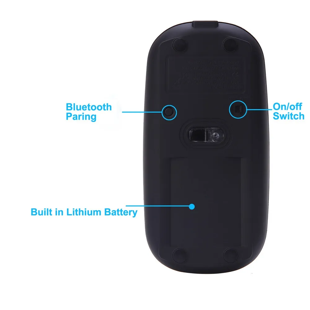 Беспроводная Bluetooth мышь VOBERRY BT3.0 перезаряжаемая тонкая оптическая 1600DPI игровая