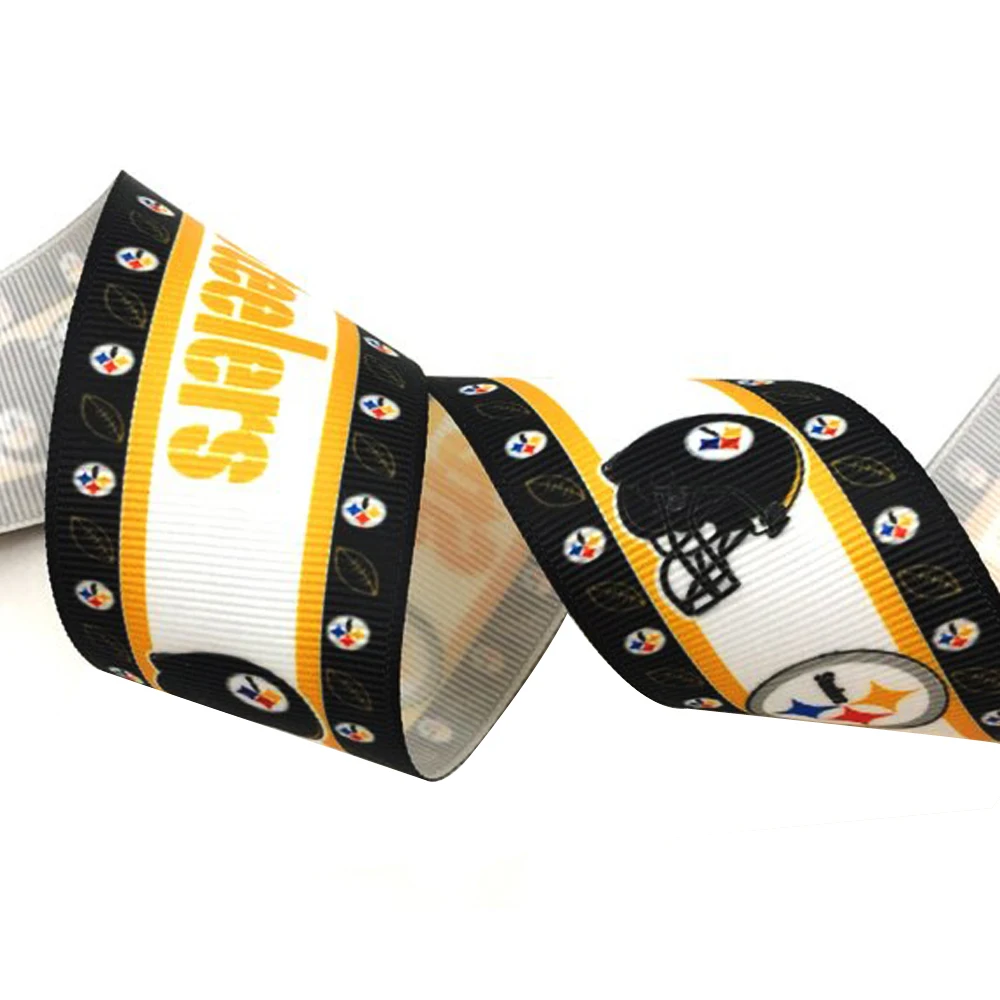 Спортивная корсажная лента Steelers 7/8 дюйма 22 мм банты для волос с принтом в виде