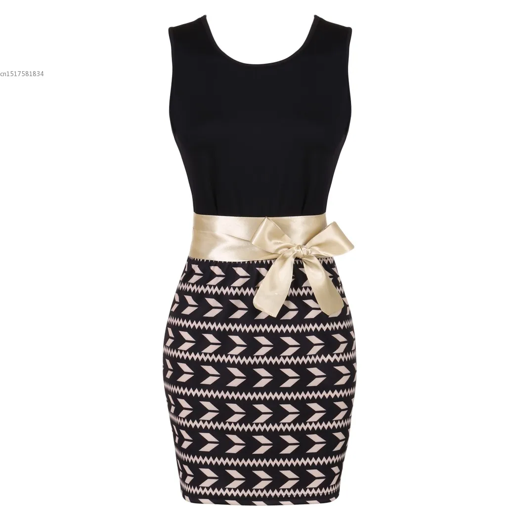 2016 красивое модное женское мини платье без рукавов с коротким рукавом ацтекским