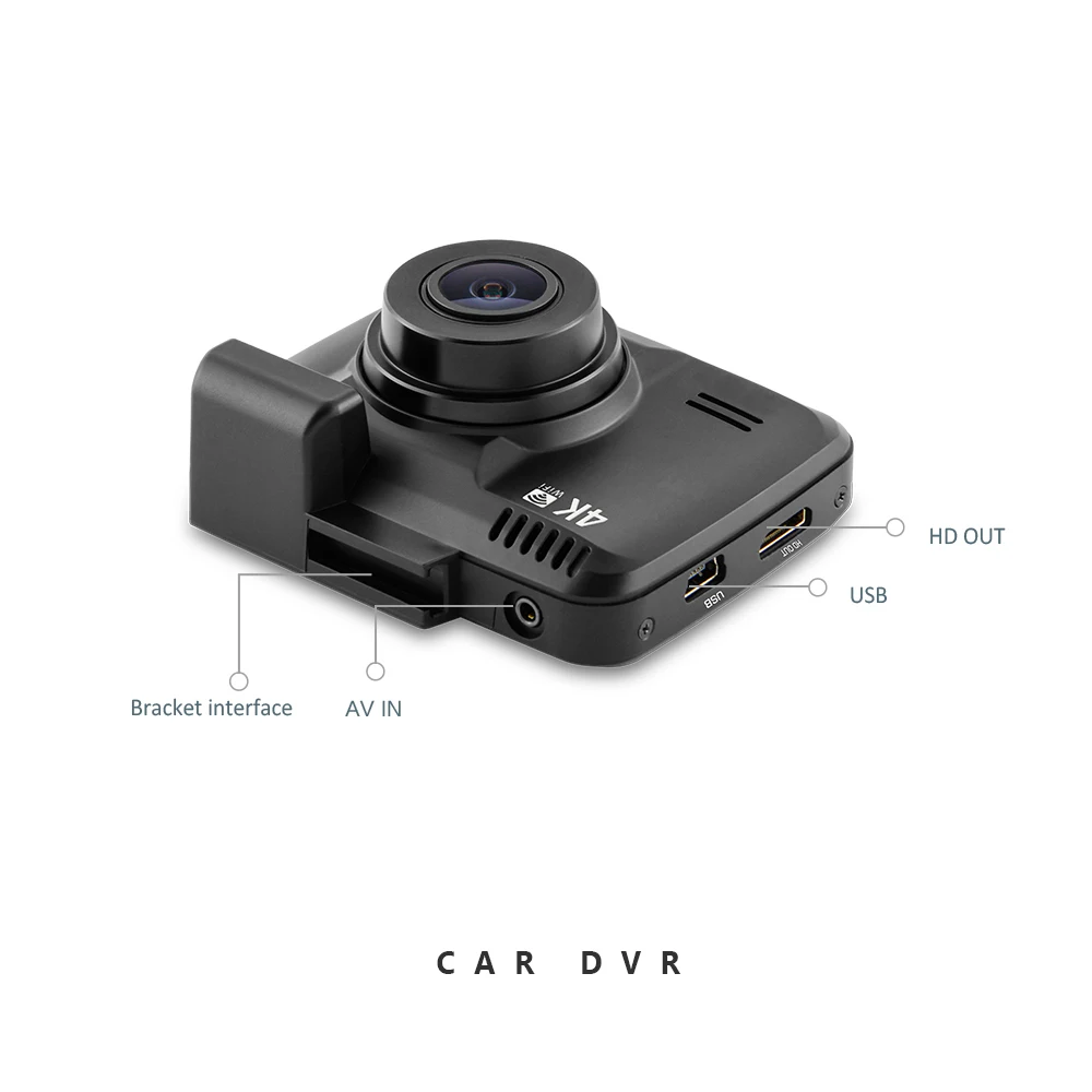 4K тахограф Встроенный GPS Dashcam Видеорегистраторы для автомобилей HD 1080P спереди + VGA