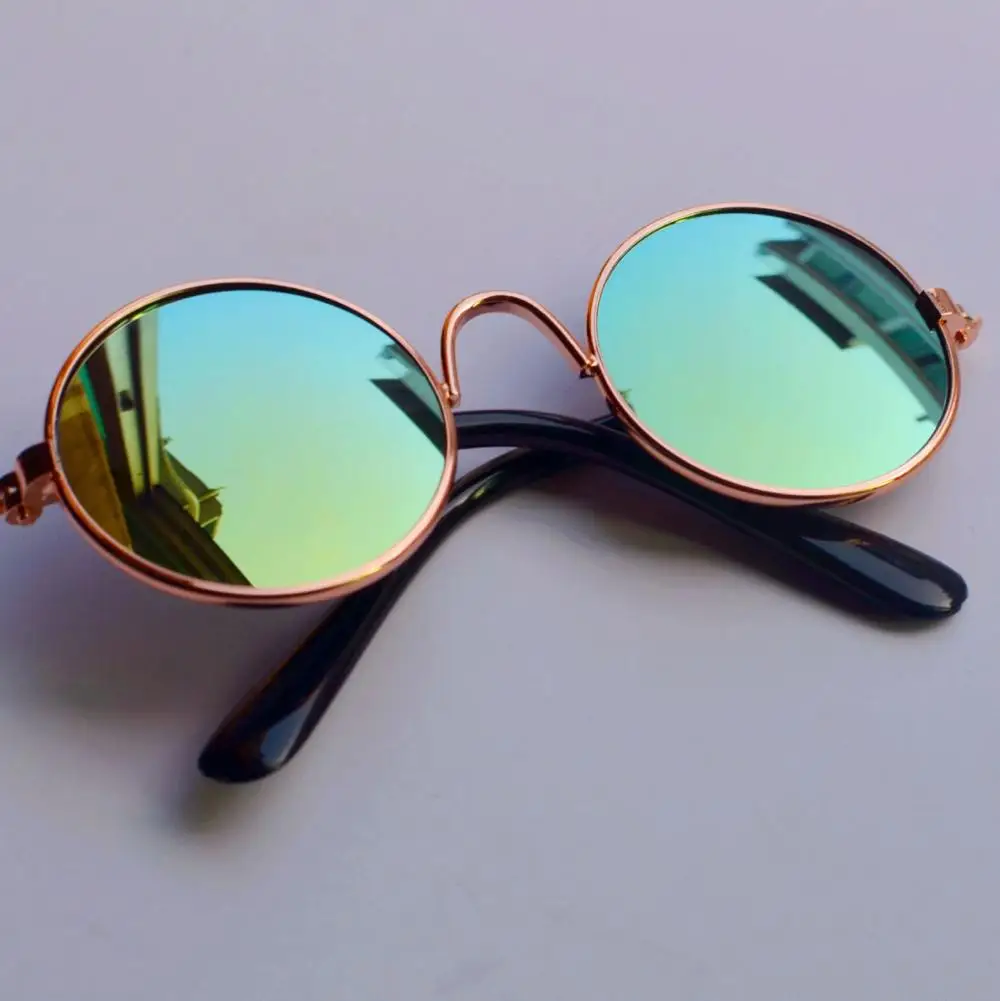 Gold Frame Golden Солнечные очки для домашних животных, собачьи очки для глаз, кошачьи очки, маленькие собачьи очки, реквизит для фотографий, аксессуары для животных принадлежности для маленьких собак - Цвет: Gold Frame Golden