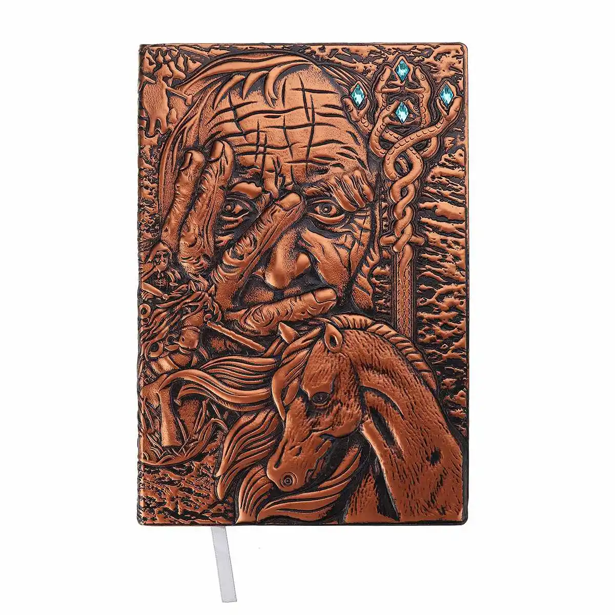 Red Bronze Винтажный блокнот, дневник A5, волшебник, тисненый 3D, креативный, кожаный, для путешествий, портативный дневник, блокнот, подарок, библейская книга, ручная работа - Цвет: Red Bronze