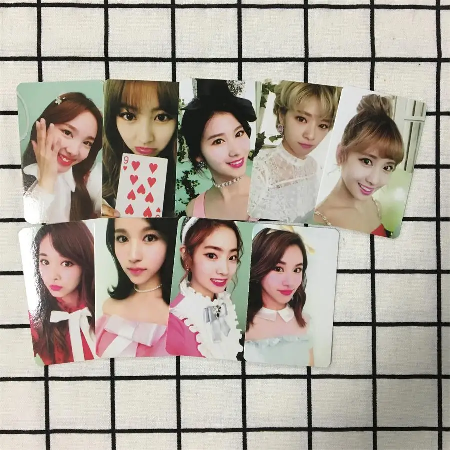 Kpop дважды Бумага фото карты Момо Tzuyu Nayeon самодельные автограф Фотокарта плакат 9 шт./компл