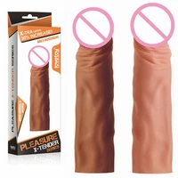 5cm extension bigger penis enlargement sleeve soft tpe dildo extender enhance reusable condom erection impotence aid sex product