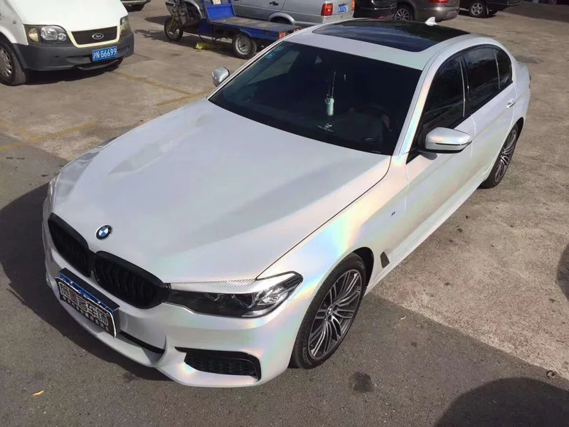 Белая Радужная Лазерная виниловая пленка автомобильная фольговая