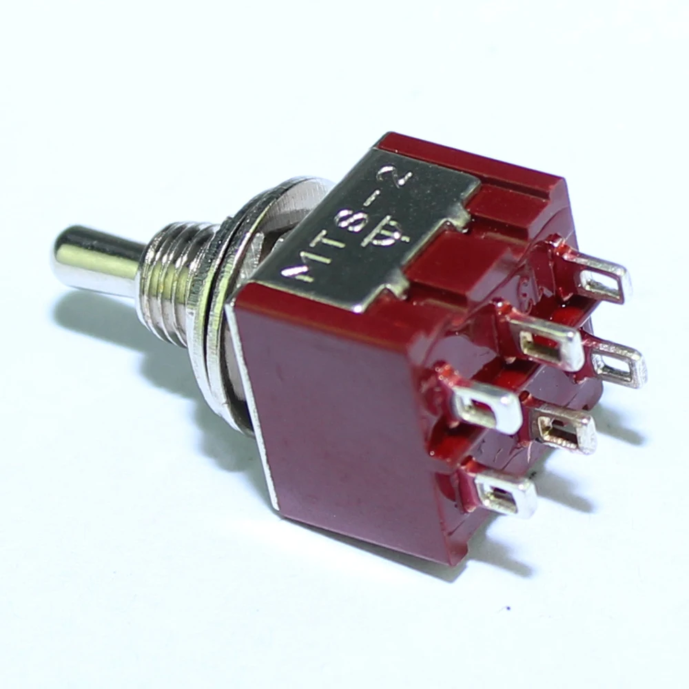 100 шт. MTS 202 C1 6A переключатель 6 мм 3A 250VAC 125VAC 6P DPDT ON фиксация миниатюрный с паяльным