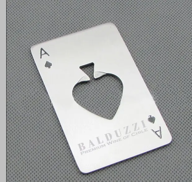 

Unique Spades A With HEART shape beer openers nice quality Opener to engrave FREE with your logo and design 50pcs a lot
