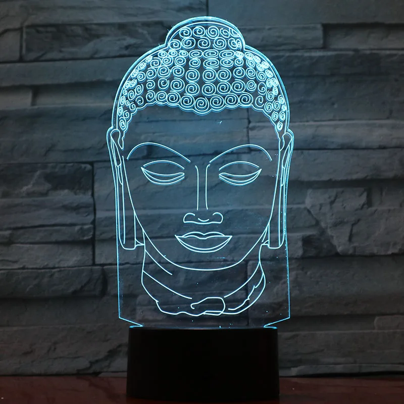 3D USB Сенсорная лампа Sakyamuni СВЕТОДИОДНЫЙ Ночник светильник украшение для дома