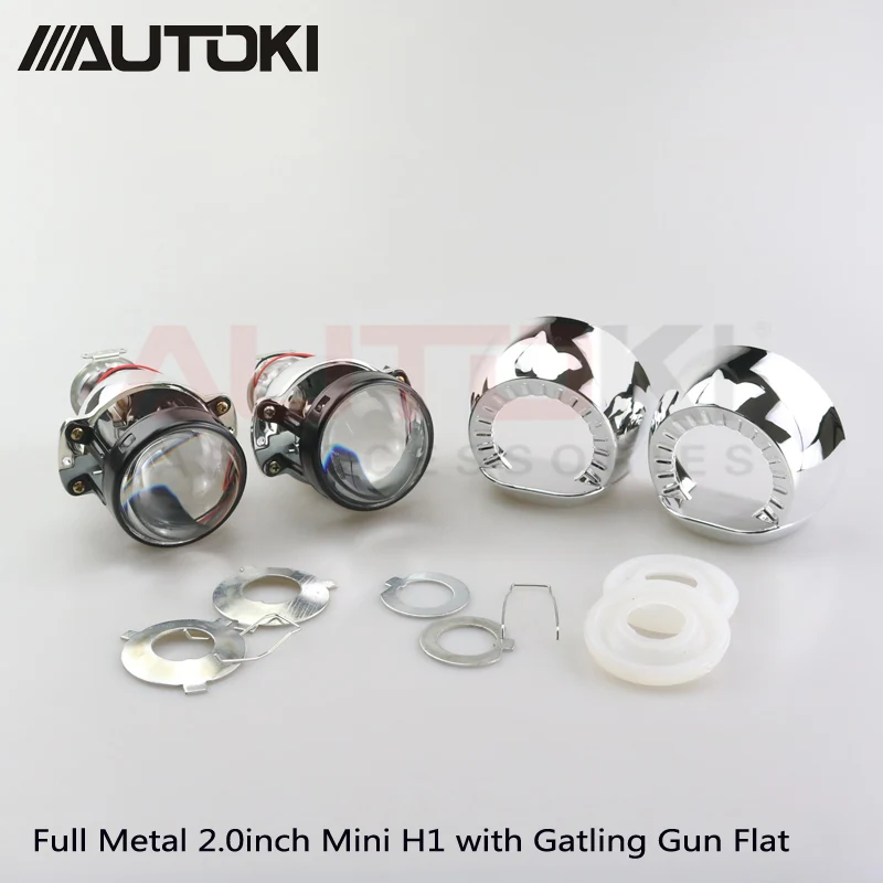 2 шт./лот Autoki LHD 2,0 дюймов мини биксеноновые линзы проектора+ кожух использования H1 ксеноновая лампа подходит для автомобильных фар H4 H7