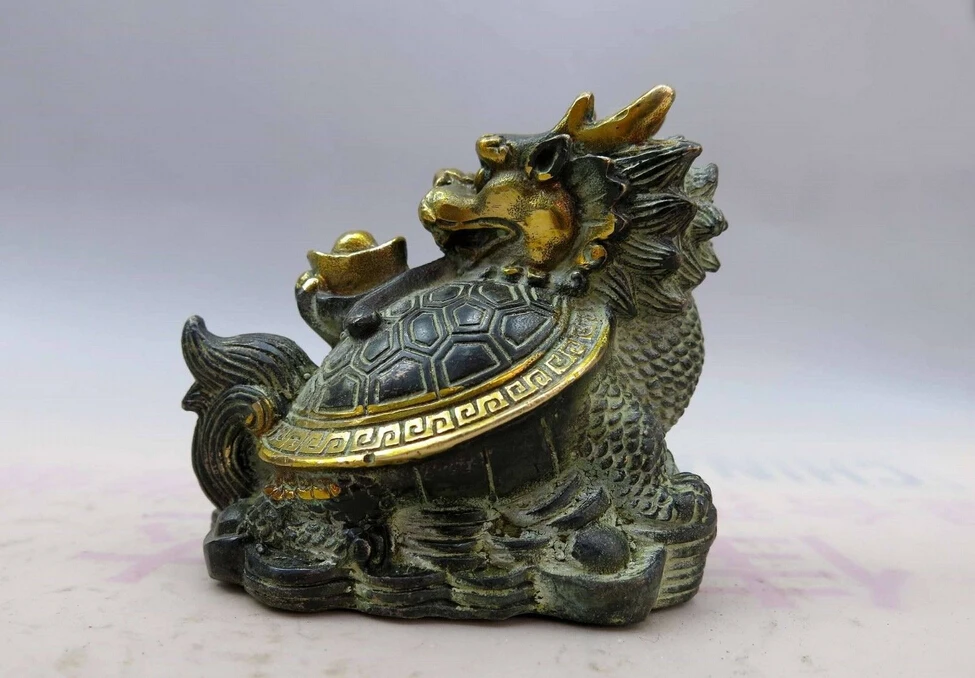 Китай бронза медь резные скульптуры фэн шуй таунхаус юань бао черепаха