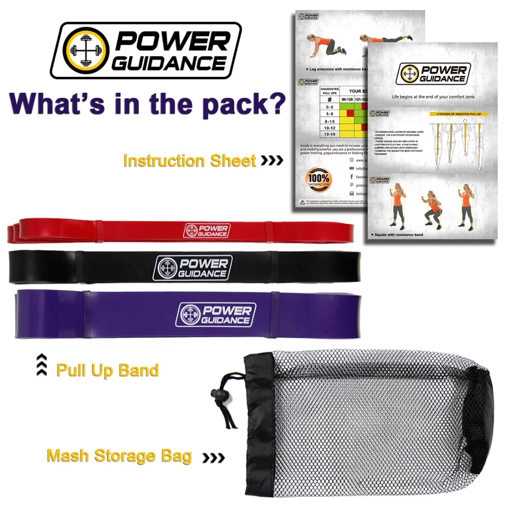 Power Guidance Фитнес резиновые подтягивающие Эспандеры power latex Band Loop Strap Expander Висячие тренировки Сумка
