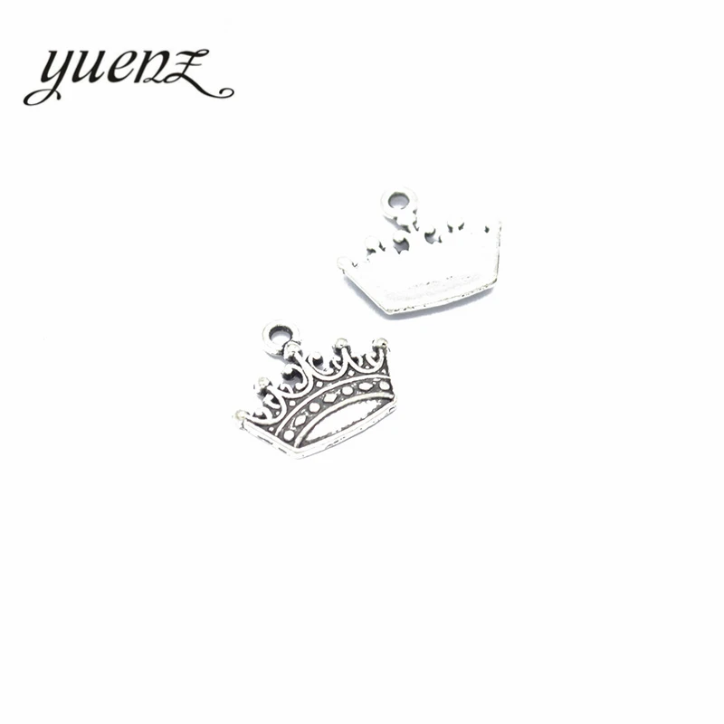 YuenZ 20 шт. цинковый сплав античный серебряный цвет Корона шармы Подвески Ювелирные
