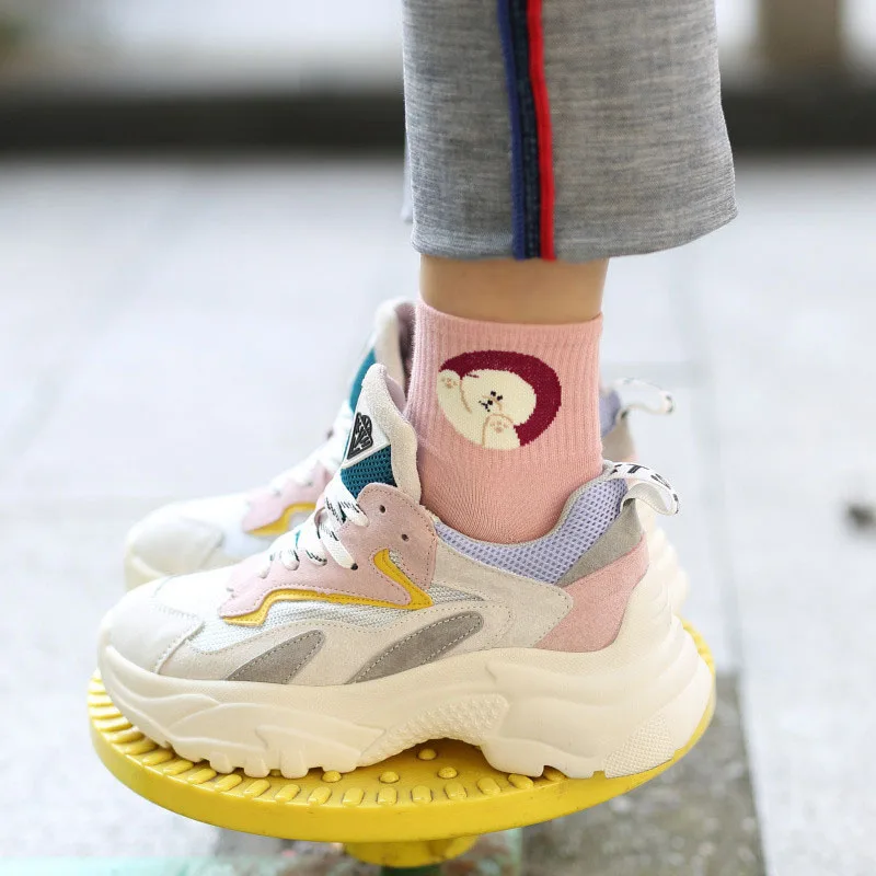 Милый Семья Животные смешные носки Harajuku Новинка Sokken Мопс слон с изображением