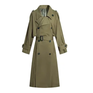 Тренчкот женский демисезонный, двубортный, свободный, с эффектом потертости, A2752