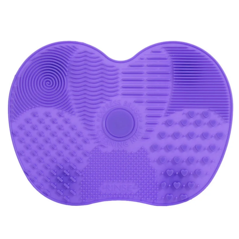 Light purple Щетка для чистки коврика, инструменты для мытья косметики, макияж, кисти для бровей, чистящая подушечка, скребок, доска для макияжа, чистая, Прямая поставка - Handle Color: Light purple
