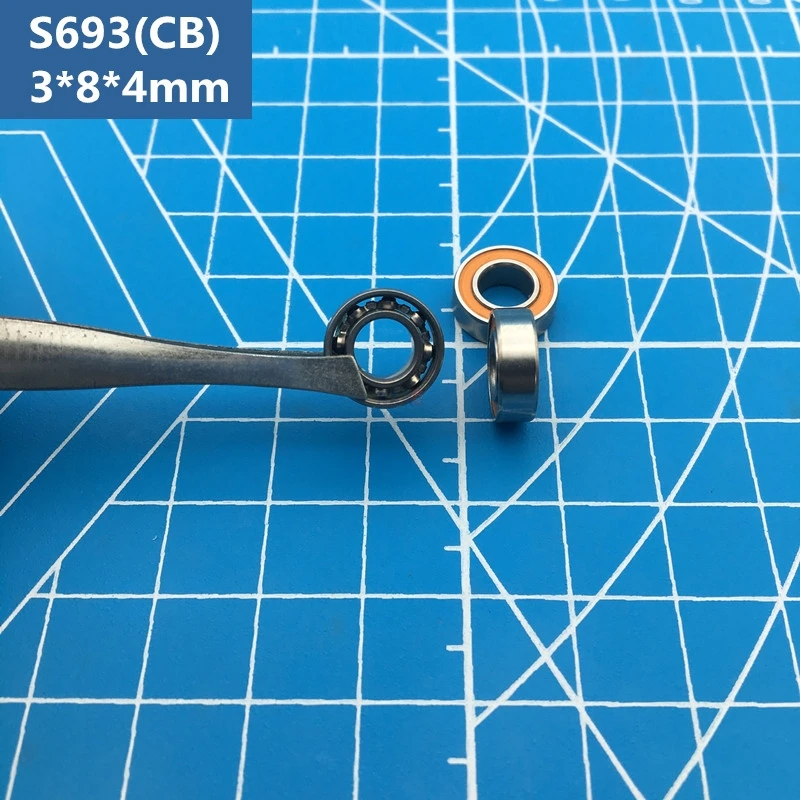 Гибридная керамическая смазка 2 шт. ABEC-7 S693 2OS 3*8*4 CB из нержавеющей стали сухая