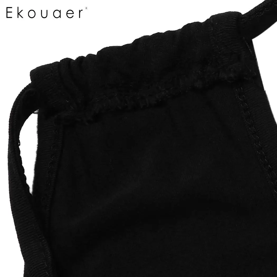 Ekouaer, женские ночные рубашки, одежда для сна с глубоким v-образным вырезом, открытая спина, однотонная свободная ночная рубашка, Повседневная Домашняя одежда, ночная рубашка, ночная рубашка, S-XXL