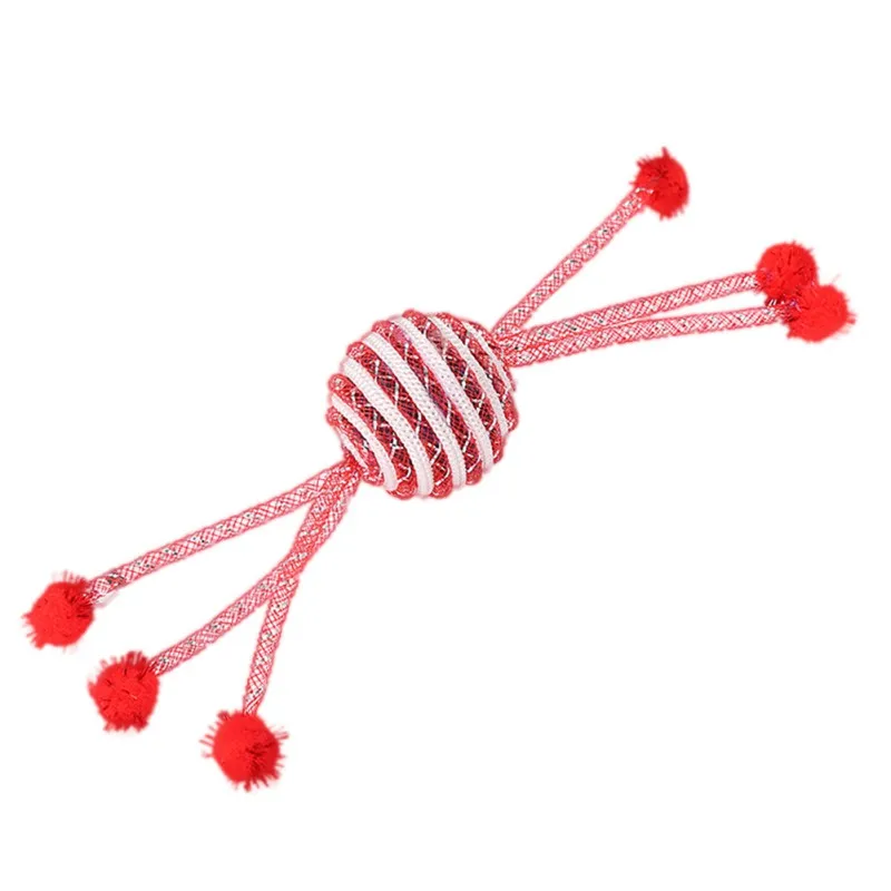 Красный Pet рождественские конфеты, игрушки для кошки собаки котенок прочный, нетоксичный, и царапин игрушки - Цвет: Красный