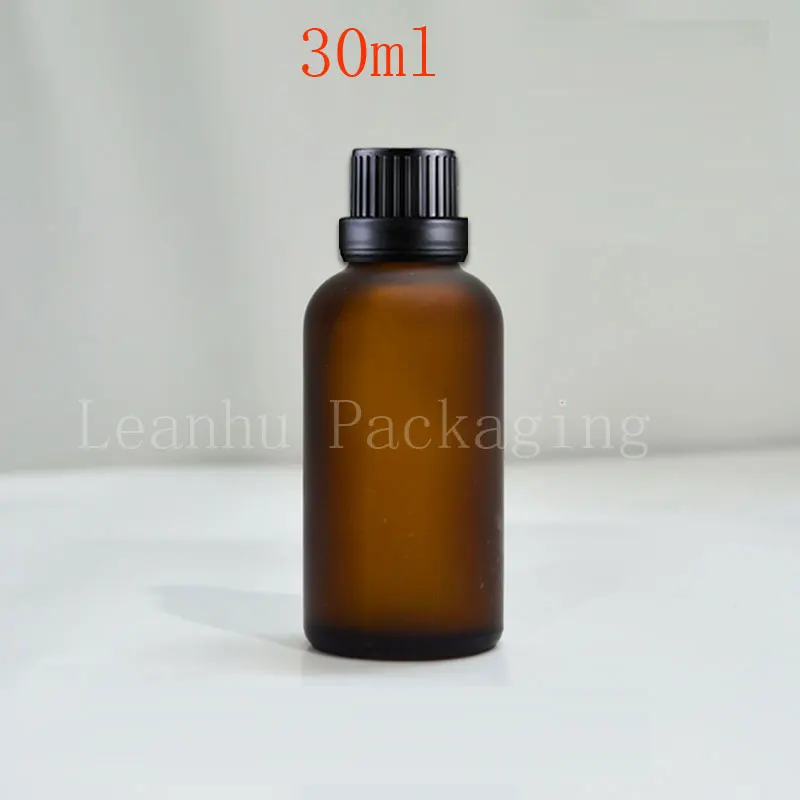 (20Pieces/Lot) 30ML Portable Brown Glass Empty Essential Oils Case Liquid Medicine Bottle With Black Cover