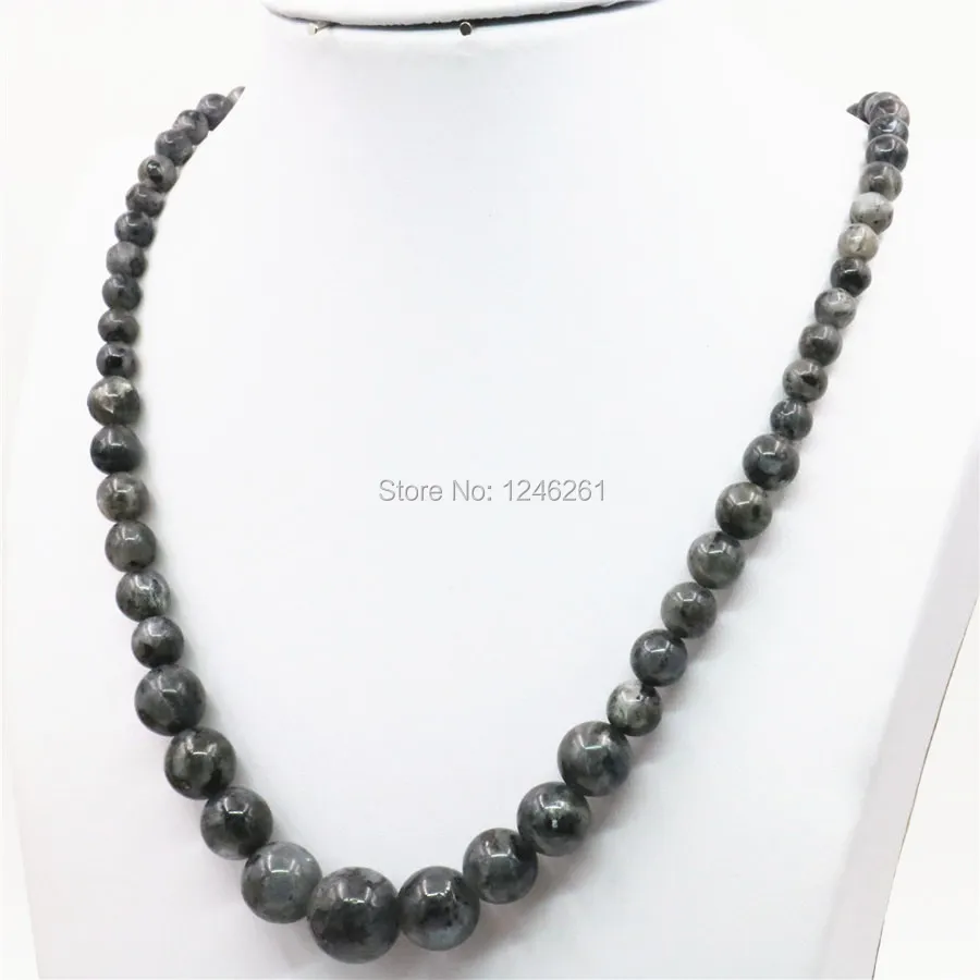 Комплект из цепочки и серёг натурального серого Лабрадорита 6-14 мм | Украшения