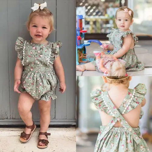 2019 Newborn Sister Girl Dresss Baby Matching Floral Clothes Jumpsuit Romper Dress Summer Children Outfit | Детская одежда и обувь