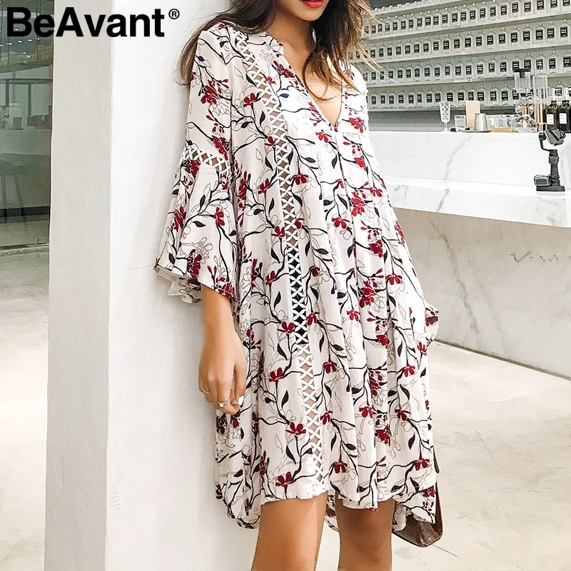 Женское платье-мини BeAvant повседневное пляжное платье с цветочным принтом и