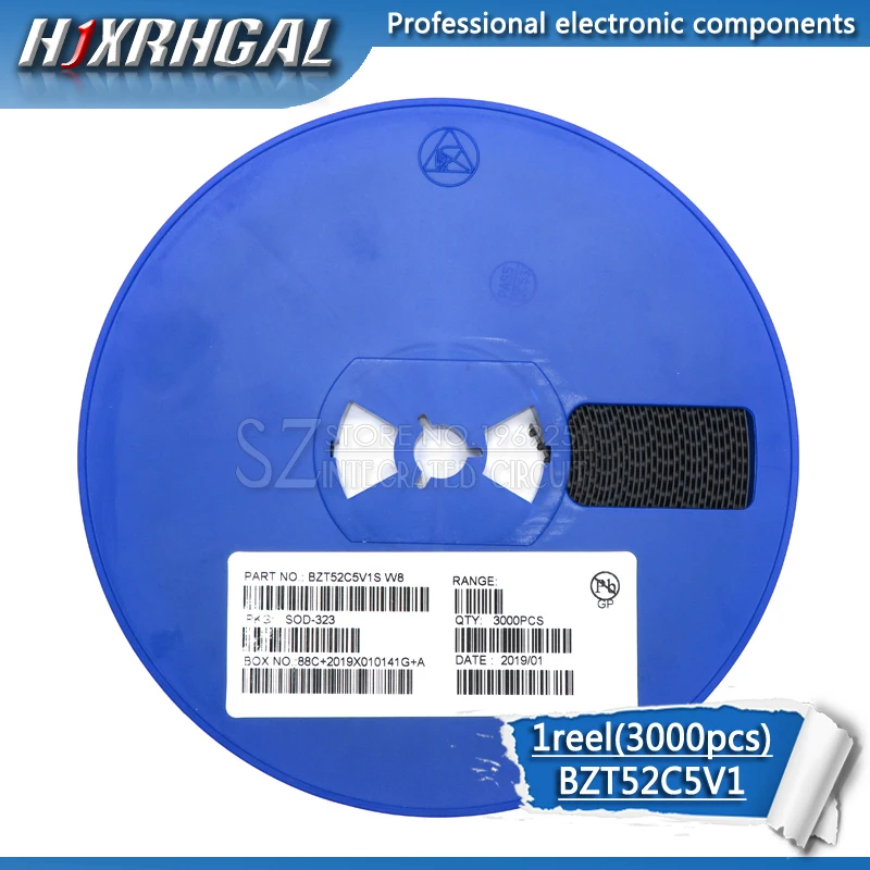 1 катушка 3000 шт. зенеровский диод BZT52C5V1 BZT52C SOD 323/123 W8 Новый и оригинальный