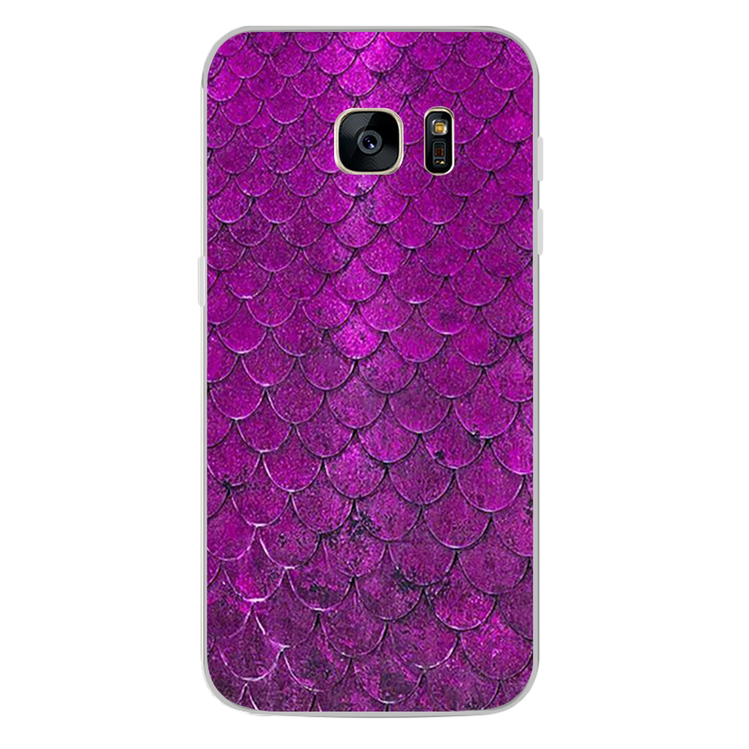 For Samsung Galaxy S7 Case Cover 5.1&quot Soft TPU Silicone Popular Cute Happy Color Fish Scales Flower Painted Protect Phone |