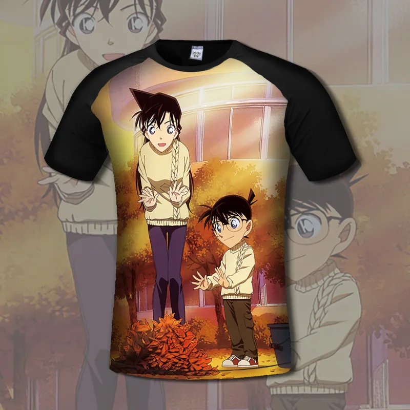 

Free shipping Anime Detective Conan Cosplay Summer Casual Fashion Full-Color MEN&WOMEN Short-Sleeved T-shirt