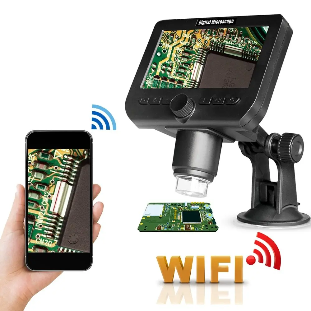 Цифровой микроскоп для электроники микроскопы беспроводной 50x 1000x Wifi телефон микроскоп с 8 яркость светодиодные светильники